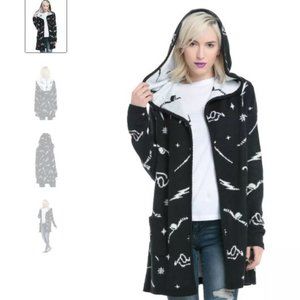 Harry Potter Symbols Girls Hooded Flyaway Cardigan Medium M